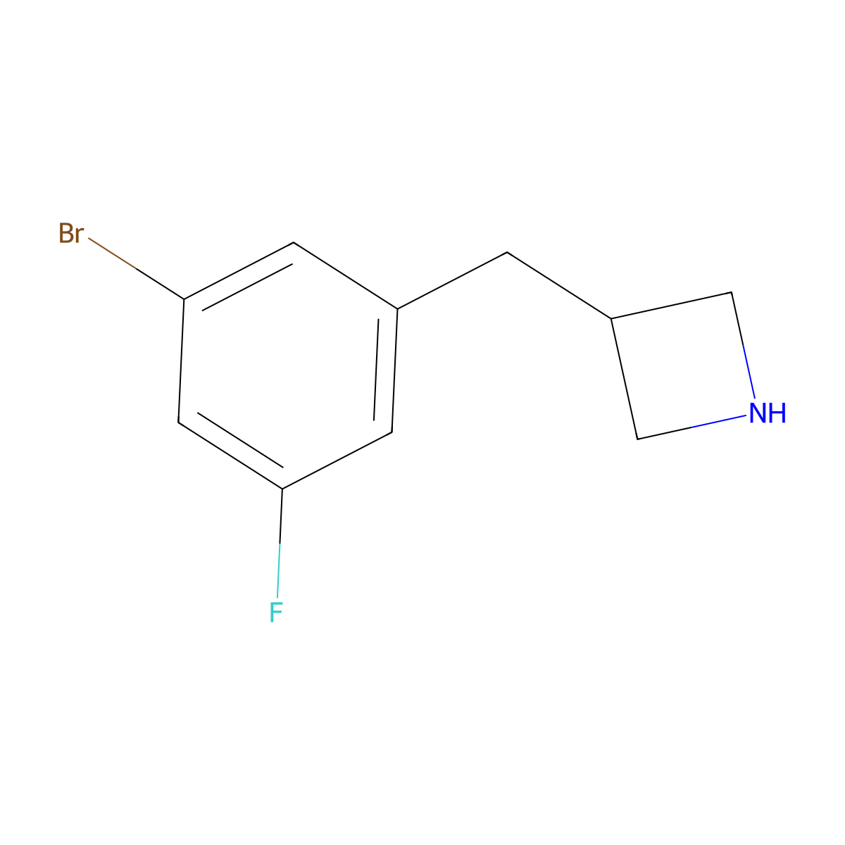 3-(3-Bromo-5-fluorobenzyl)azetidine molecular structure, CAS 1537112-83-6