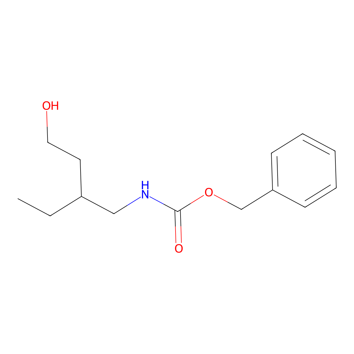 benzyl N-(2-ethyl-4-hydroxybutyl)carbamate molecular structure, CAS 1537113-36-2