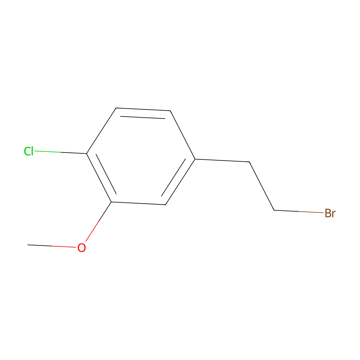 4-(2-Bromoethyl)-1-chloro-2-methoxybenzene molecular structure, CAS 1537119-99-5