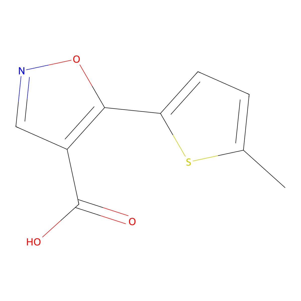 5-(5-Methylthiophen-2-yl)-1,2-oxazole-4-carboxylic acid molecular structure, CAS 1537125-82-8
