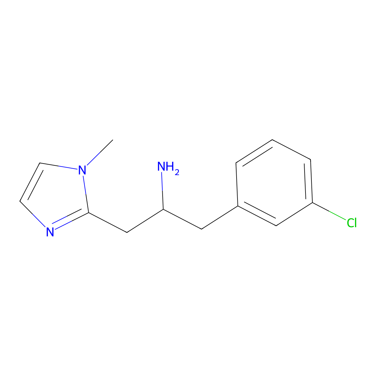 1-(3-Chlorophenyl)-3-(1-methylimidazol-2-yl)propan-2-amine molecular structure, CAS 1537154-68-9
