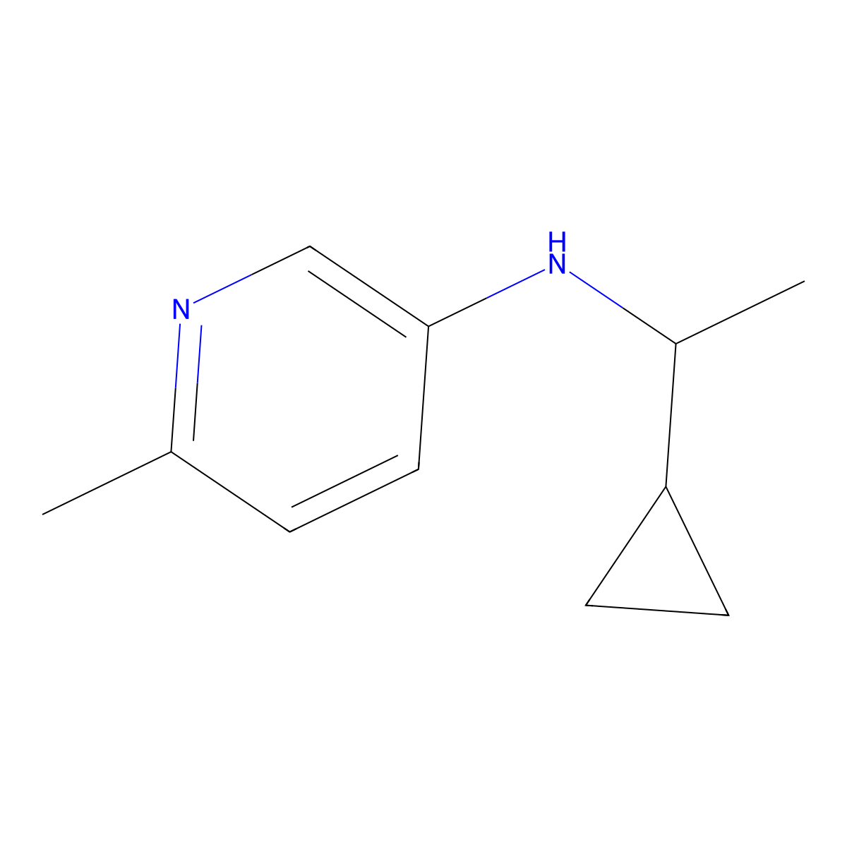 N-(1-cyclopropylethyl)-6-methylpyridin-3-amine molecular structure, CAS 1537163-97-5