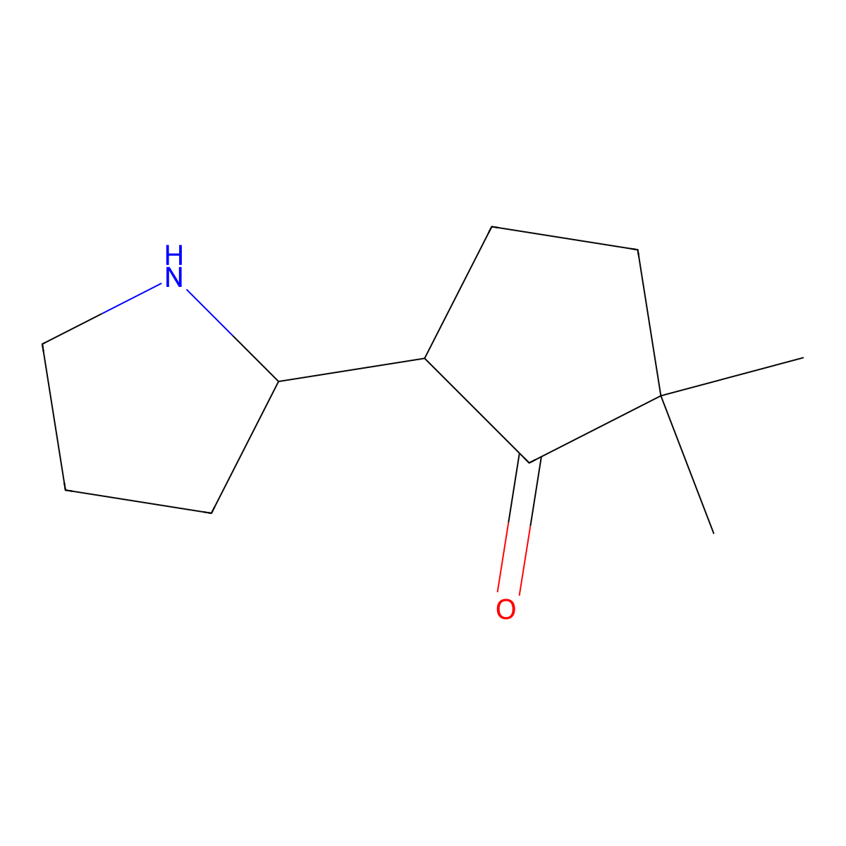 2,2-Dimethyl-5-(pyrrolidin-2-yl)cyclopentan-1-one molecular structure, CAS 1537164-53-6