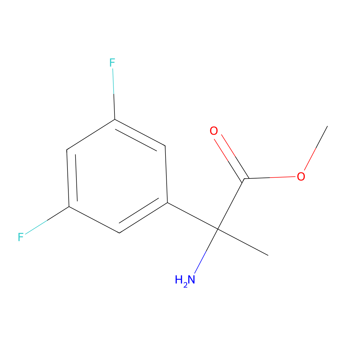 Methyl 2-amino-2-(3,5-difluorophenyl)propanoate molecular structure, CAS 1537175-04-4