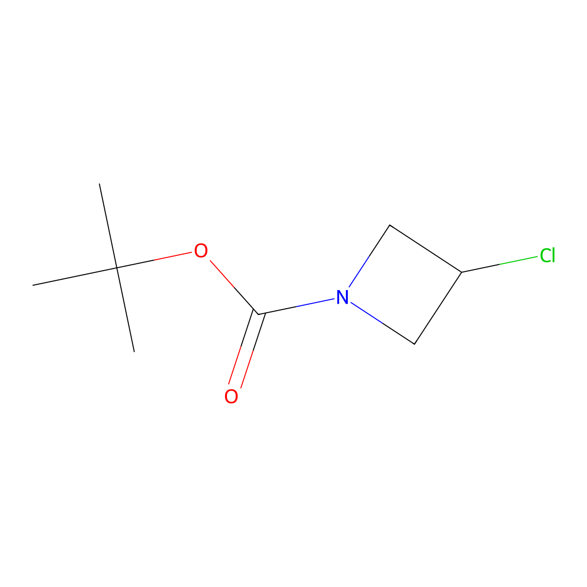 Tert-butyl 3-chloroazetidine-1-carboxylate molecular structure, CAS 1537176-17-2