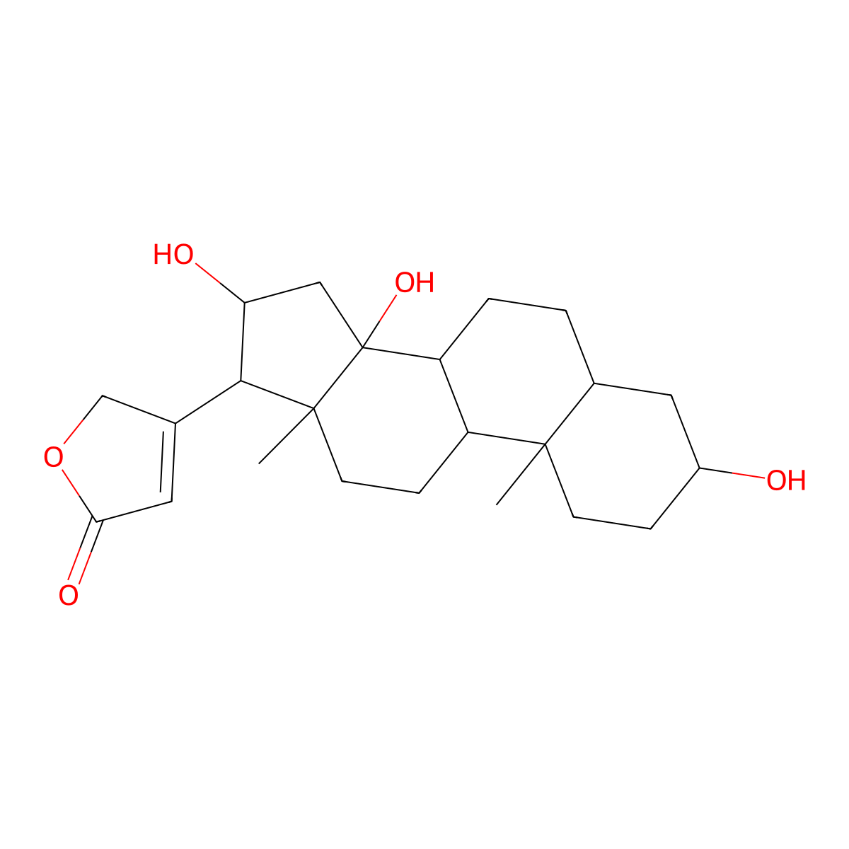 3,14,16-Trihydroxycard-20(22)-enolide molecular structure, CAS 1537179-45-5