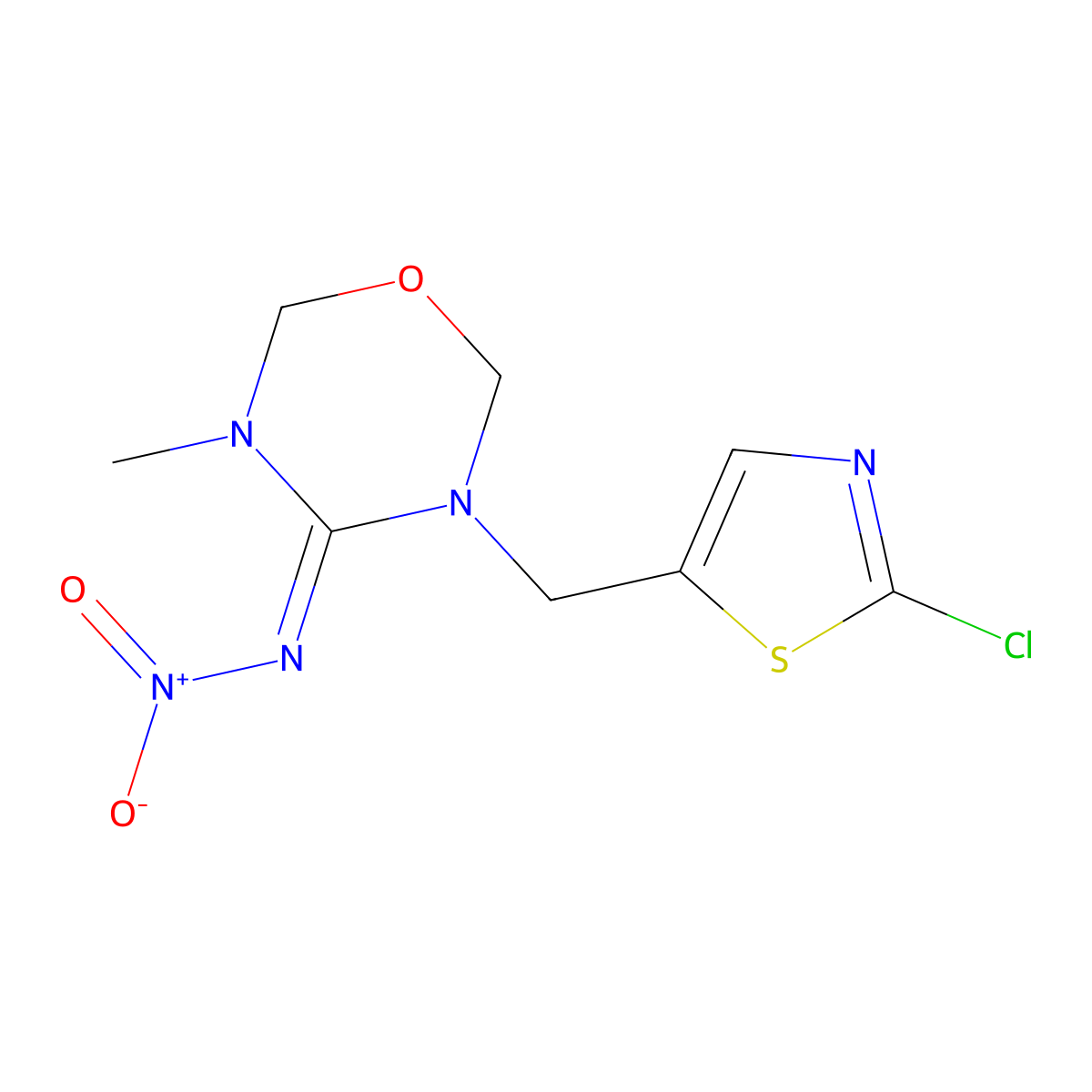 Thiamethoxam molecular structure, CAS 153719-23-4