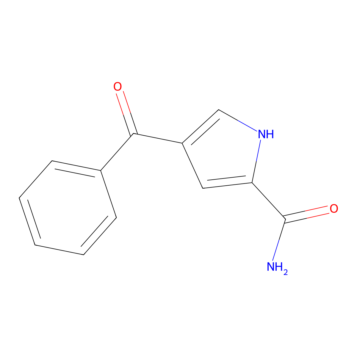 4-benzoyl-1H-pyrrole-2-carboxamide molecular structure, CAS 15372-84-6