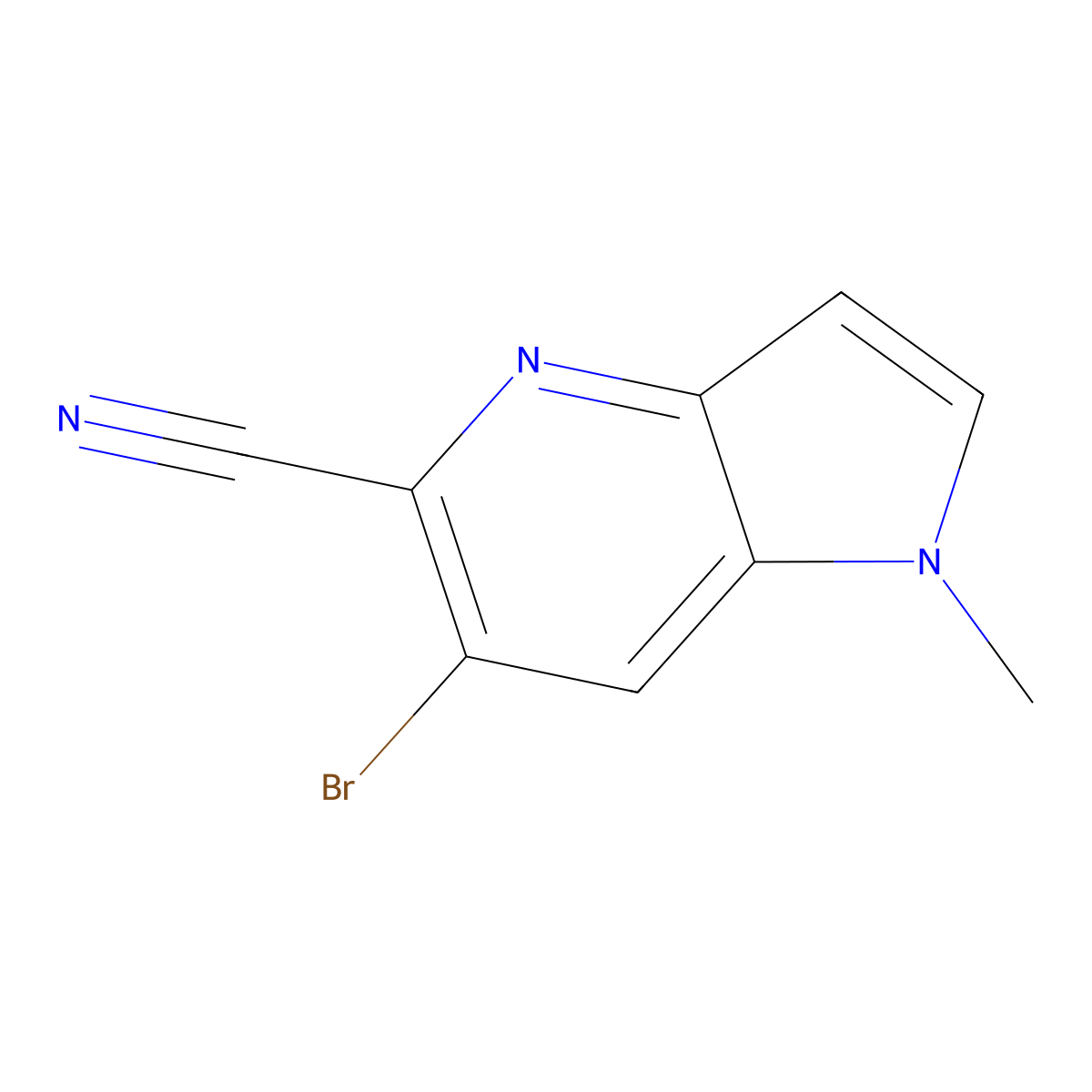 6-Bromo-1-methyl-1H-pyrrolo[3,2-b]pyridine-5-carbonitrile molecular structure, CAS 1537208-18-6