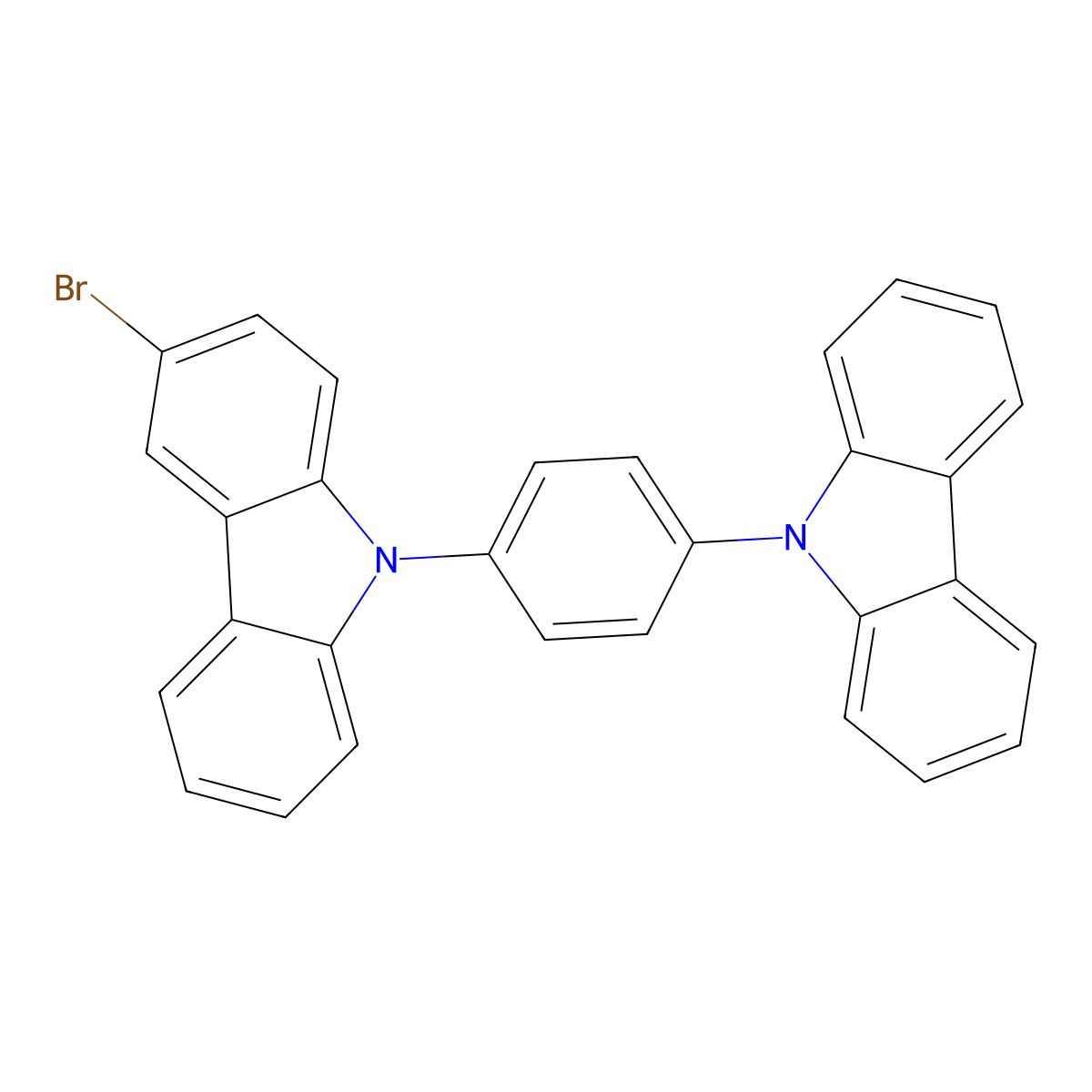9-(4-(9H-Carbazol-9-yl)phenyl)-3-bromo-9H-carbazole molecular structure, CAS 1537218-76-0