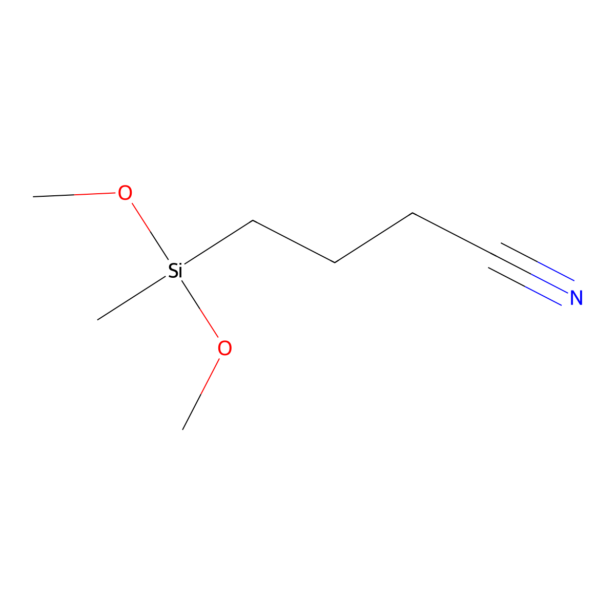 3-Cyanopropylmethyldimethoxysilane molecular structure, CAS 153723-40-1