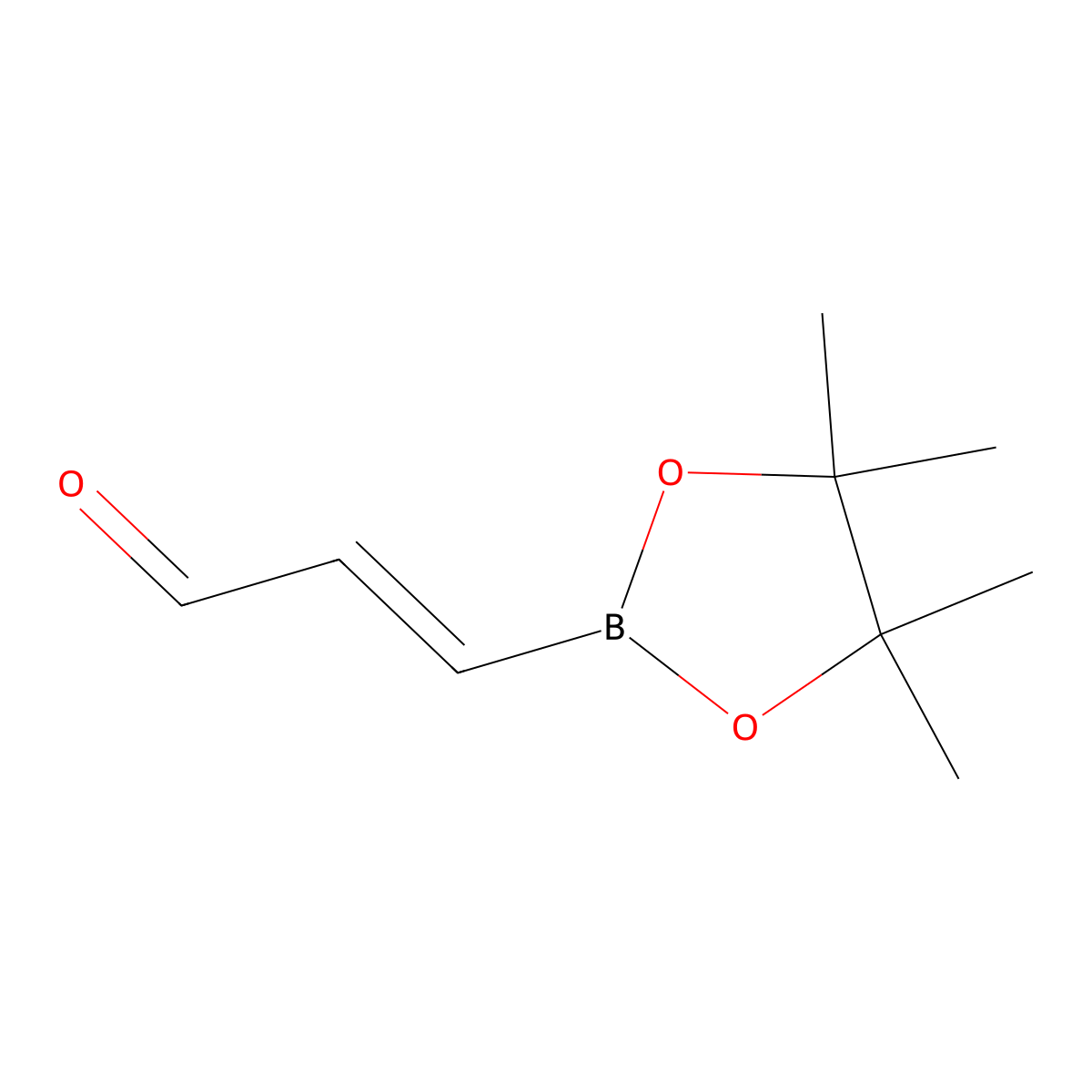 (E)-3-(4,4,5,5-tetramethyl-1,3,2-dioxaborolan-2-yl)acrylaldehyde molecular structure, CAS 153725-01-0
