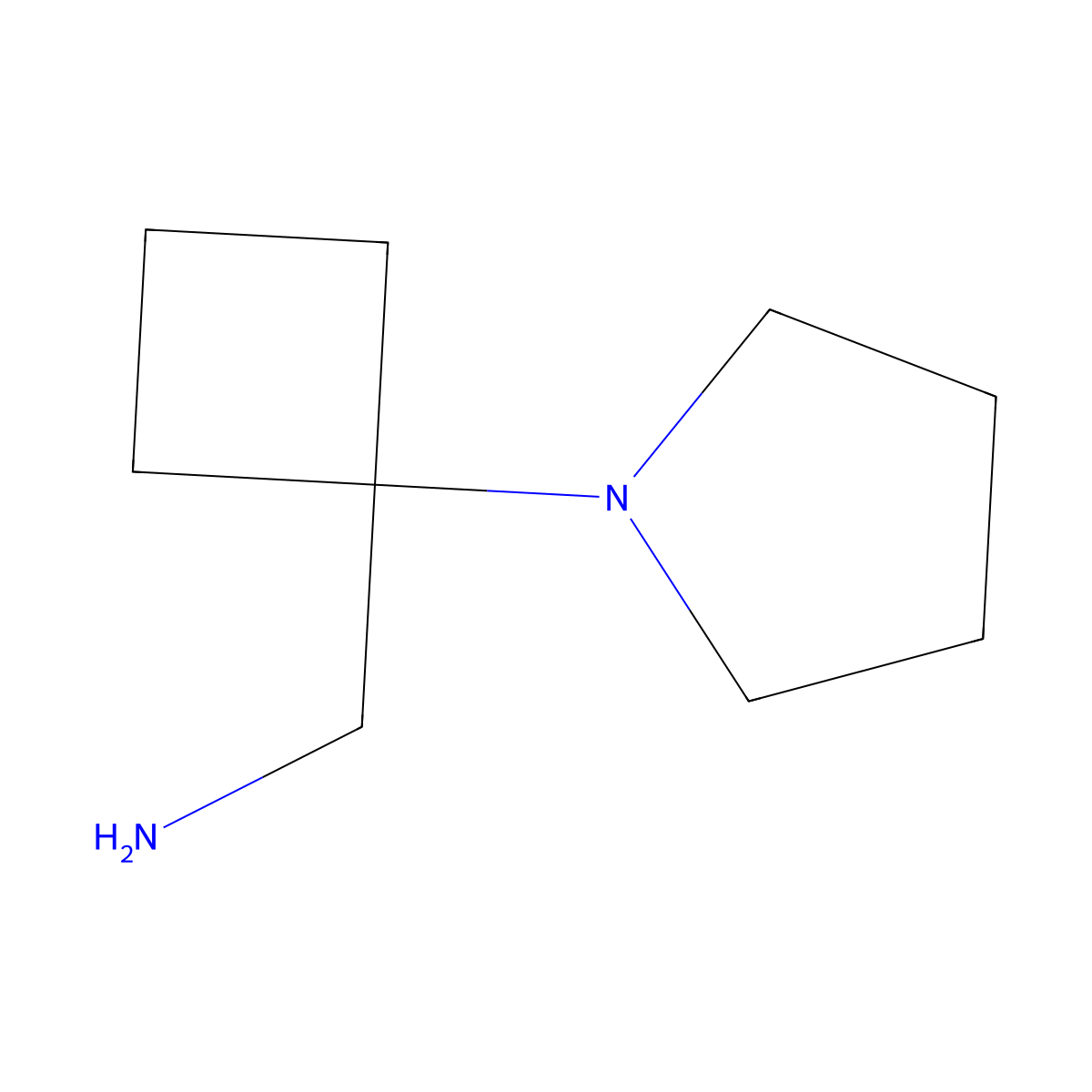 [1-(Pyrrolidin-1-yl)cyclobutyl]methanamine molecular structure, CAS 1537254-62-8