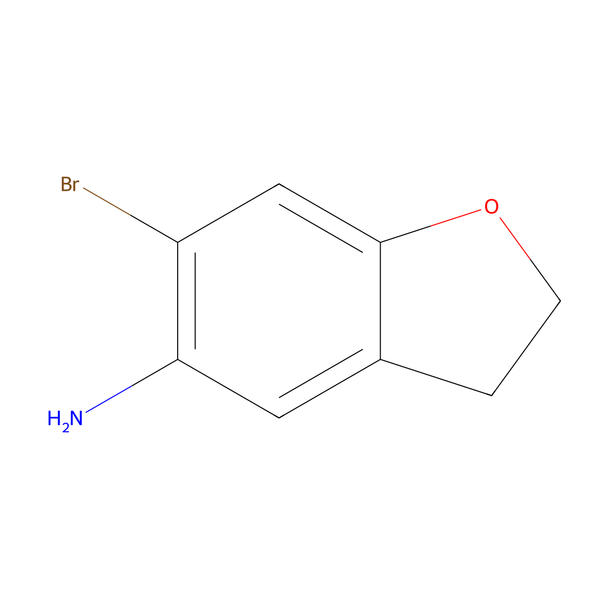 6-Bromo-2,3-dihydrobenzofuran-5-amine molecular structure, CAS 1537255-35-8