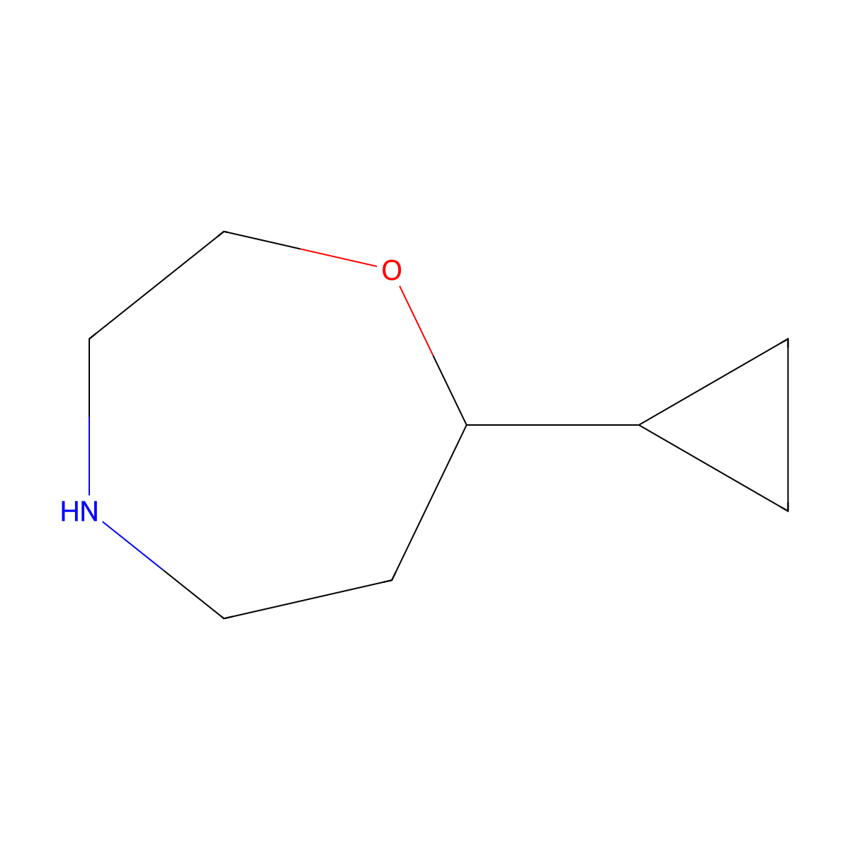 7-Cyclopropyl-1,4-oxazepane molecular structure, CAS 1537259-62-3