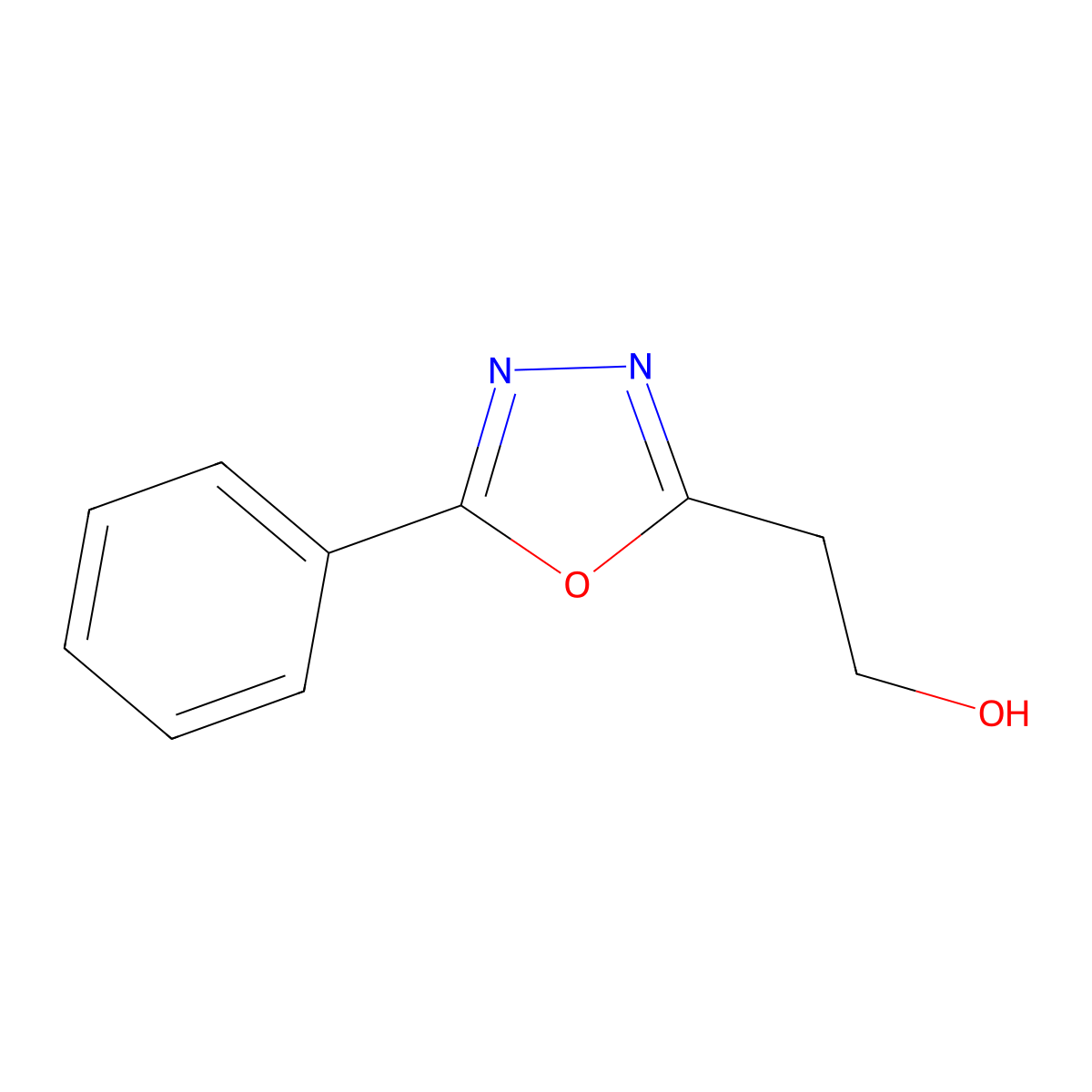 2-(5-Phenyl-1,3,4-oxadiazol-2-yl)ethan-1-ol molecular structure, CAS 1537268-73-7