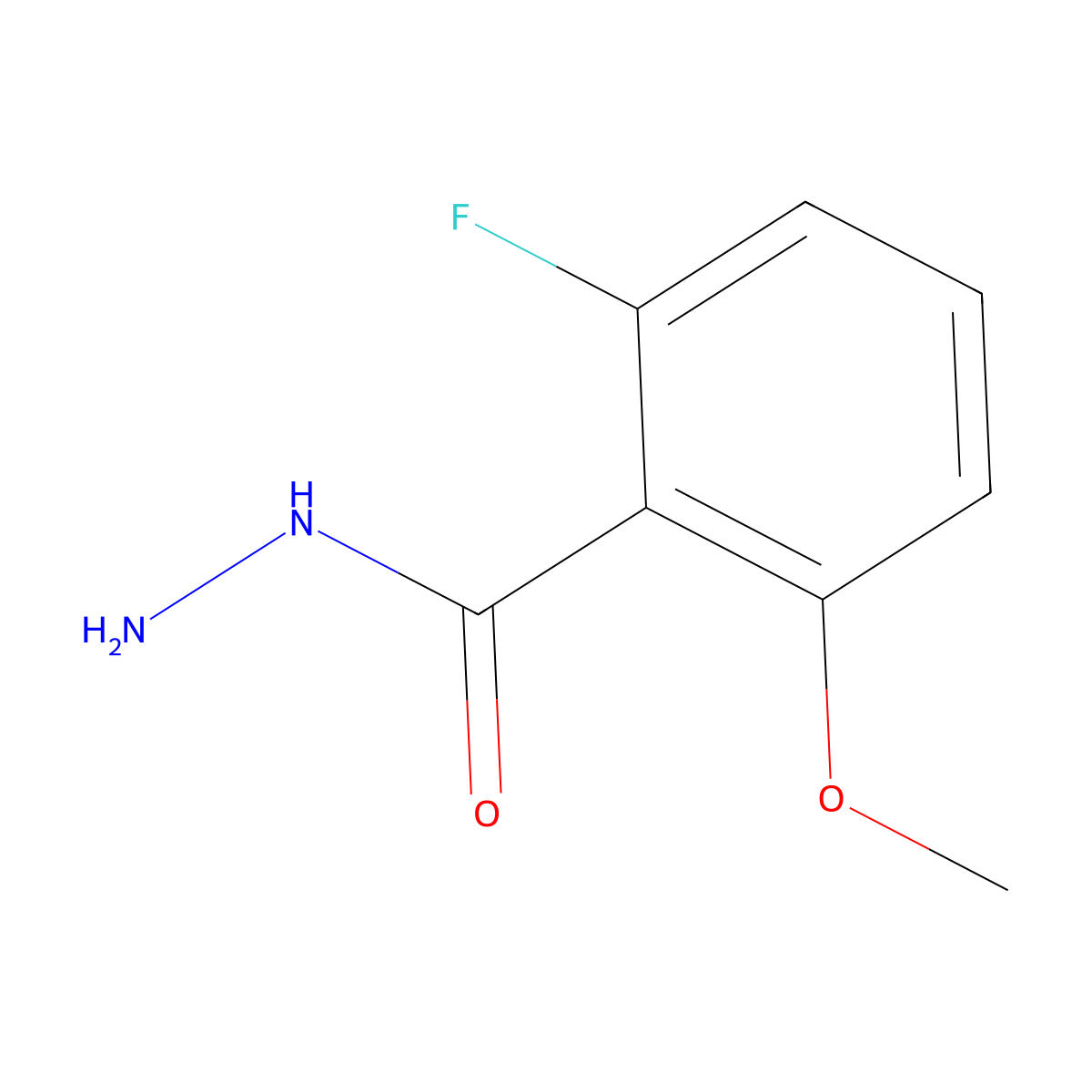2-Fluoro-6-methoxybenzoic acid hydrazide molecular structure, CAS 1537276-76-8