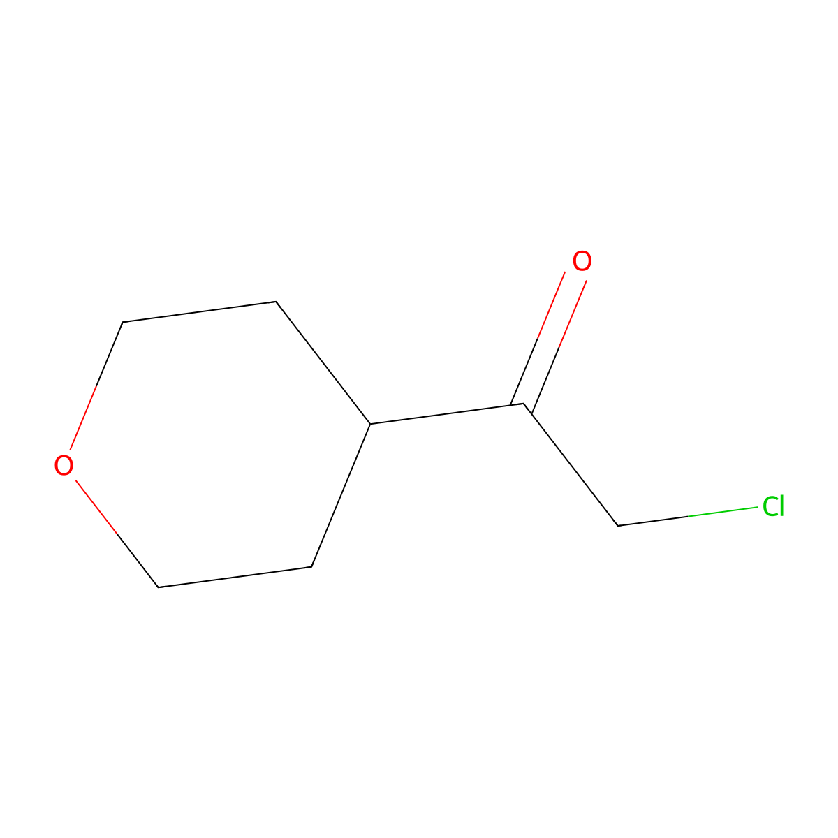 2-Chloro-1-(oxan-4-yl)ethan-1-one molecular structure, CAS 1537276-84-8