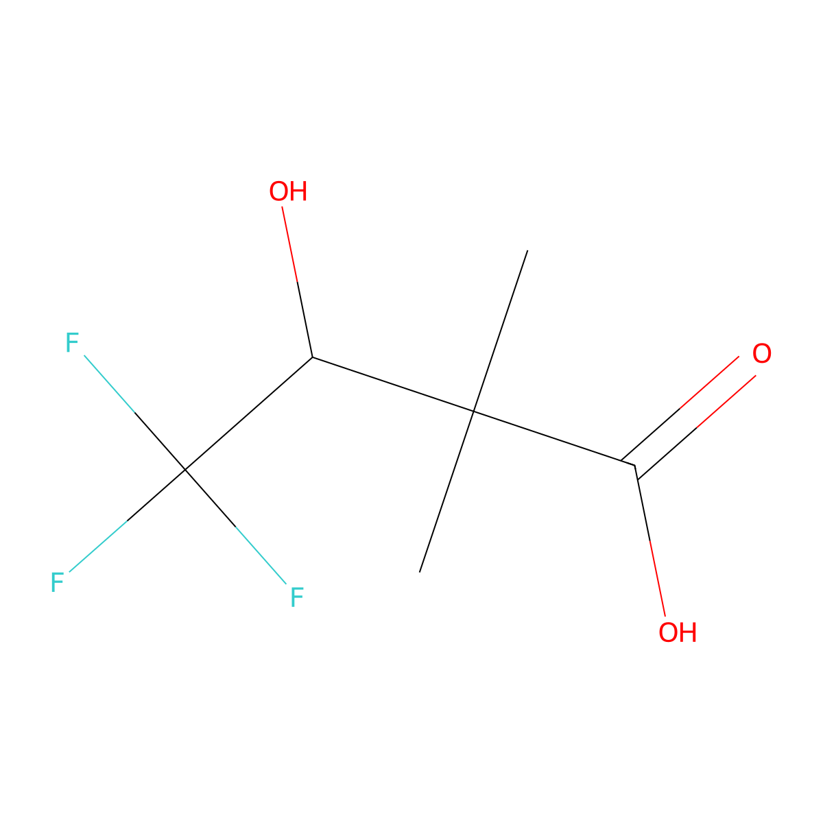 4,4,4-Trifluoro-3-hydroxy-2,2-dimethylbutanoic acid molecular structure, CAS 1537276-95-1