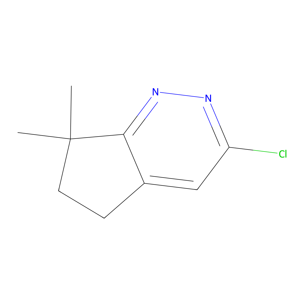 3-chloro-7,7-dimethyl-5H,6H,7H-cyclopenta(c)pyridazine molecular structure, CAS 1537286-10-4