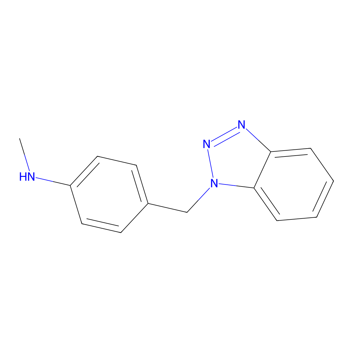 4-(1H-1,2,3-Benzotriazol-1-ylmethyl)-N-methylaniline molecular structure, CAS 153729-53-4