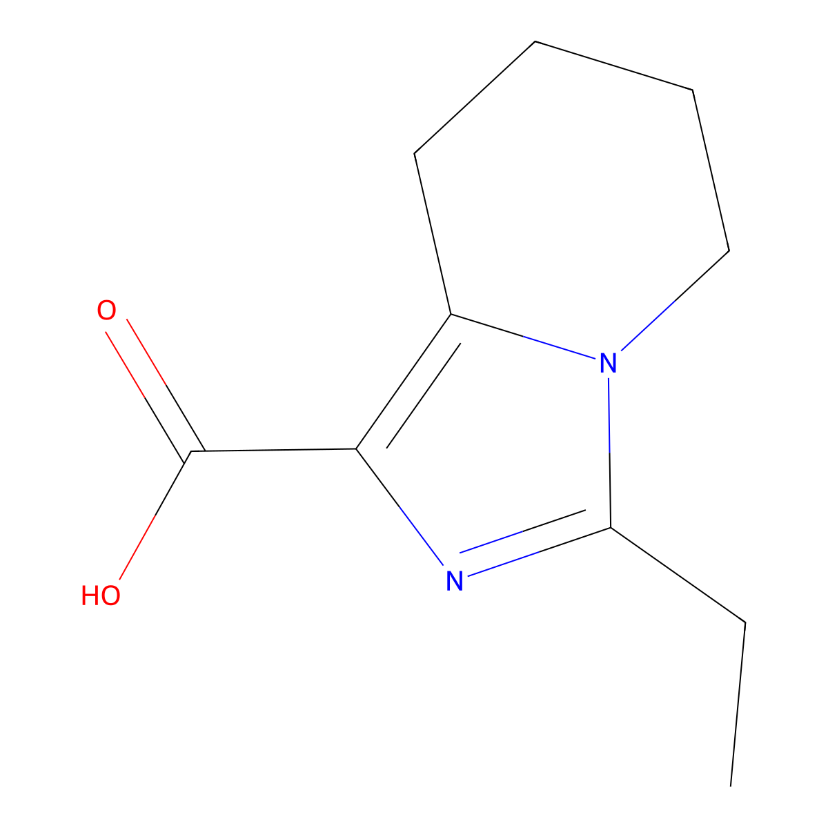 3-ethyl-5H,6H,7H,8H-imidazo[1,5-a]pyridine-1-carboxylic acid molecular structure, CAS 1537299-20-9