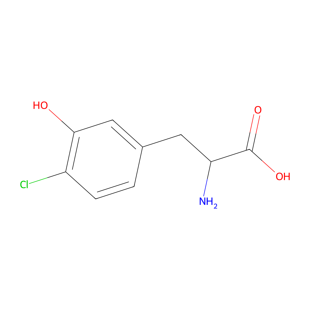 2-Amino-3-(4-chloro-3-hydroxyphenyl)propanoic acid molecular structure, CAS 15373-72-5