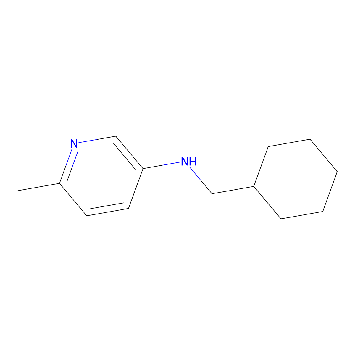 N-(Cyclohexylmethyl)-6-methylpyridin-3-amine molecular structure, CAS 1537307-76-8