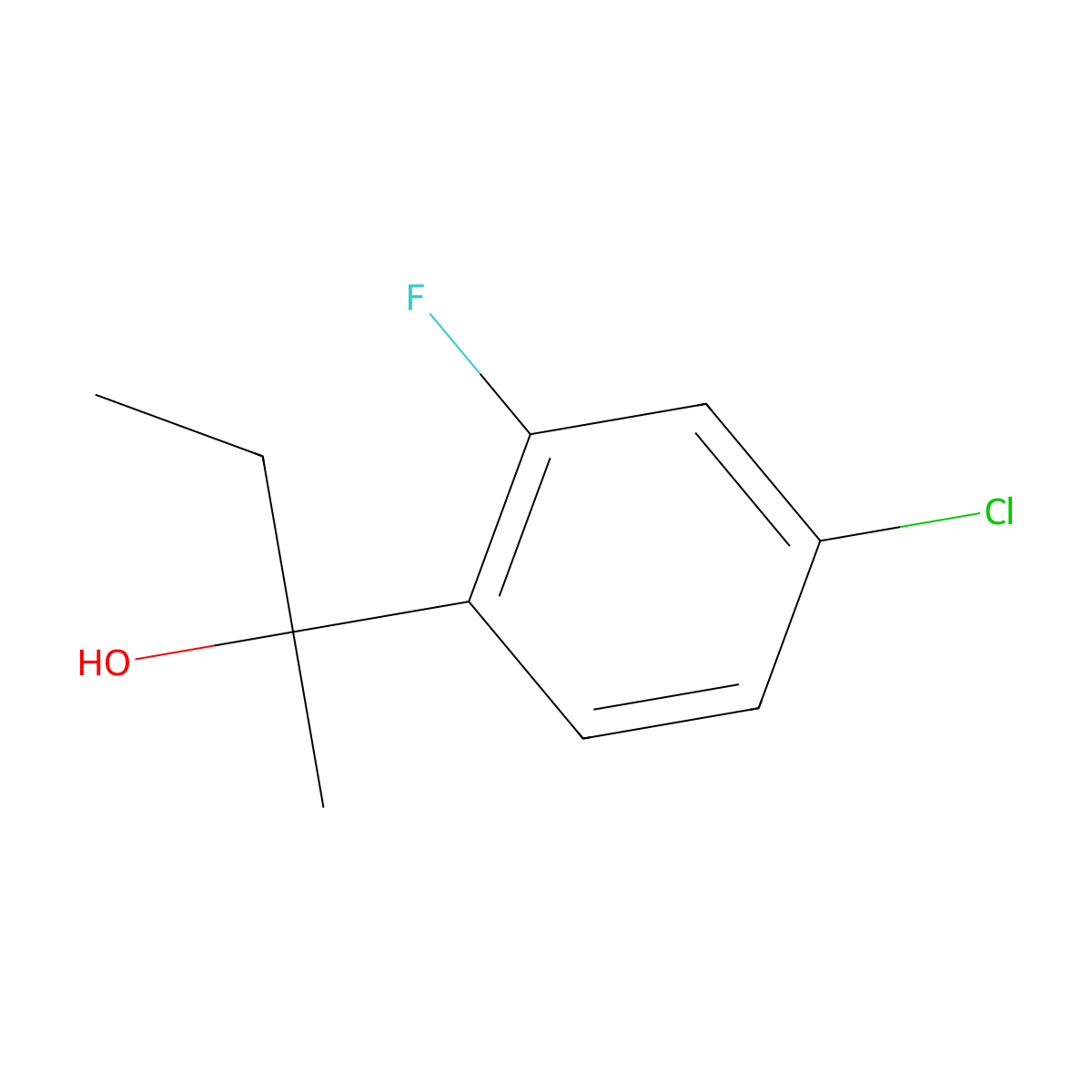 2-(4-Chloro-2-fluorophenyl)butan-2-ol molecular structure, CAS 1537324-26-7
