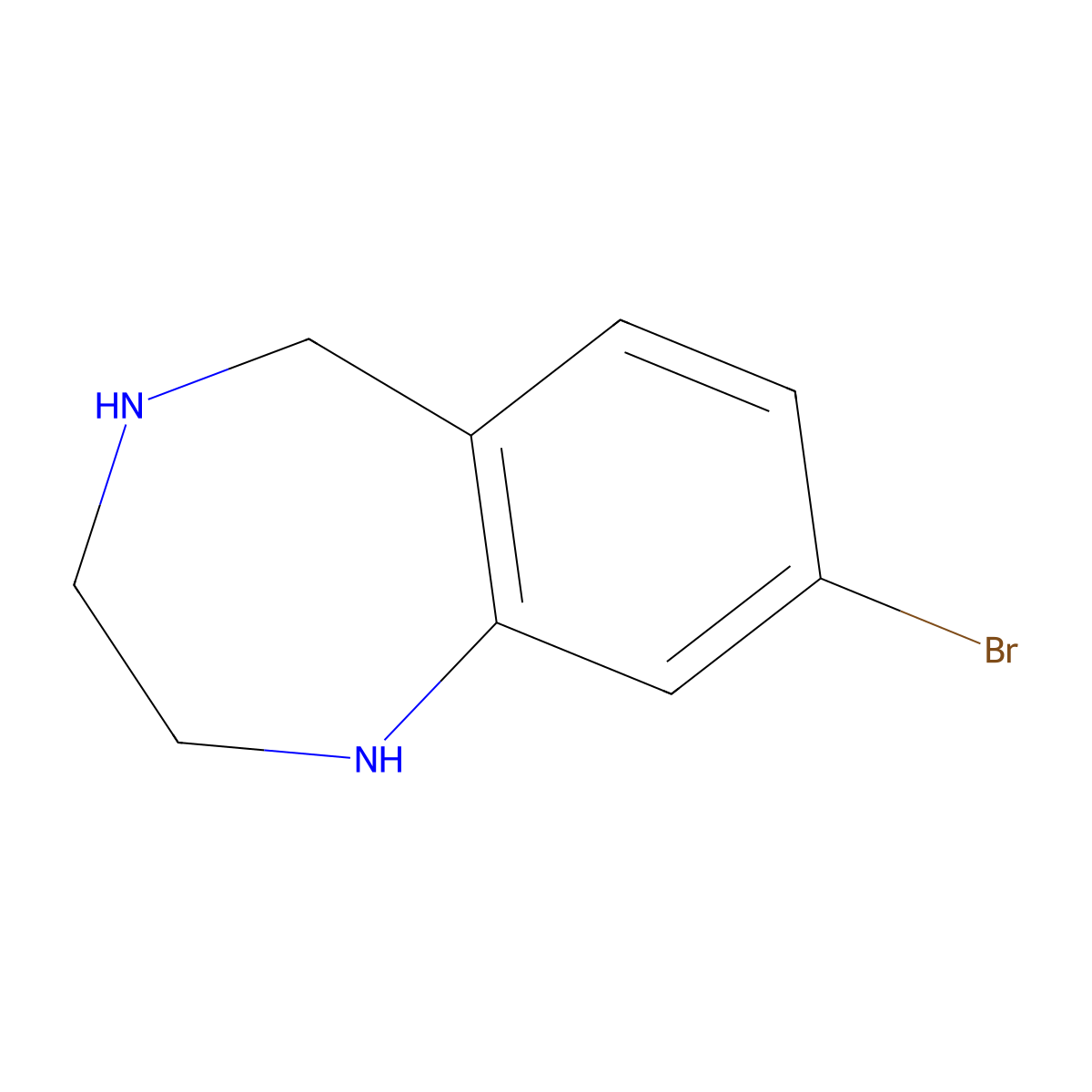 8-Bromo-2,3,4,5-tetrahydro-1H-1,4-benzodiazepine molecular structure, CAS 1537332-61-8