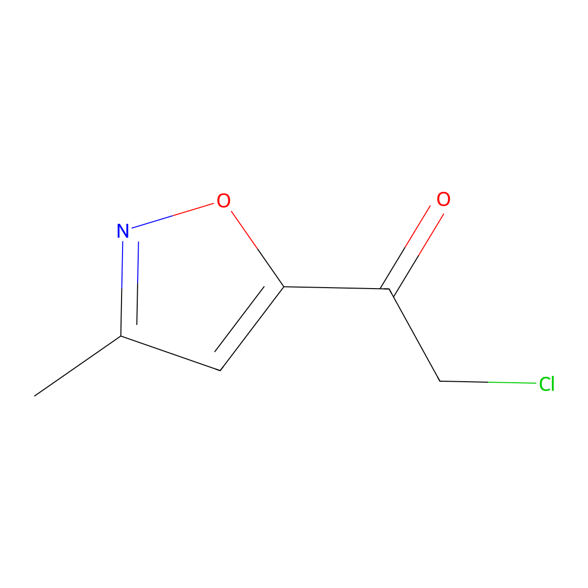 2-Chloro-1-(3-methyl-1,2-oxazol-5-yl)ethan-1-one molecular structure, CAS 1537335-29-7