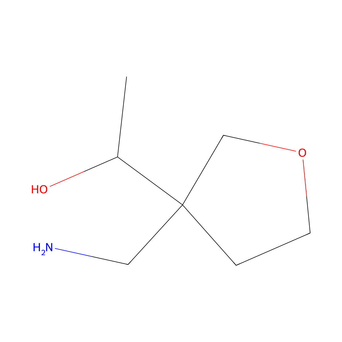 1-[3-(Aminomethyl)oxolan-3-yl]ethan-1-ol molecular structure, CAS 1537335-97-9