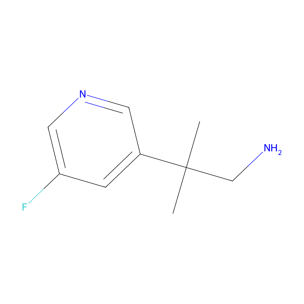 2-(5-Fluoropyridin-3-yl)-2-methylpropan-1-amine molecular structure, CAS 1537359-43-5