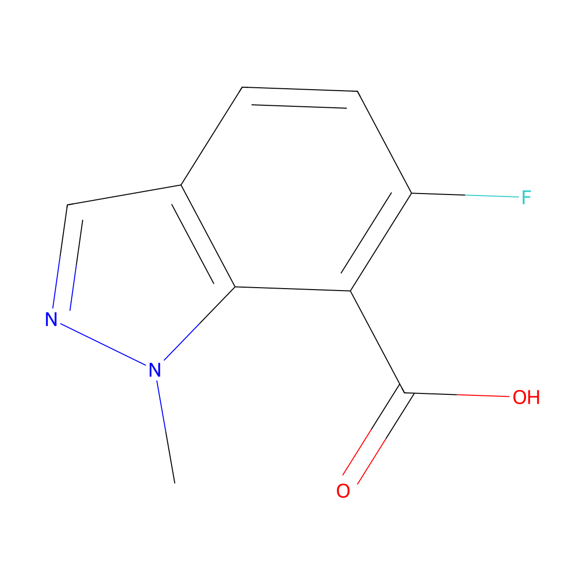 6-fluoro-1-methyl-1H-indazole-7-carboxylic acid molecular structure, CAS 1537363-52-2