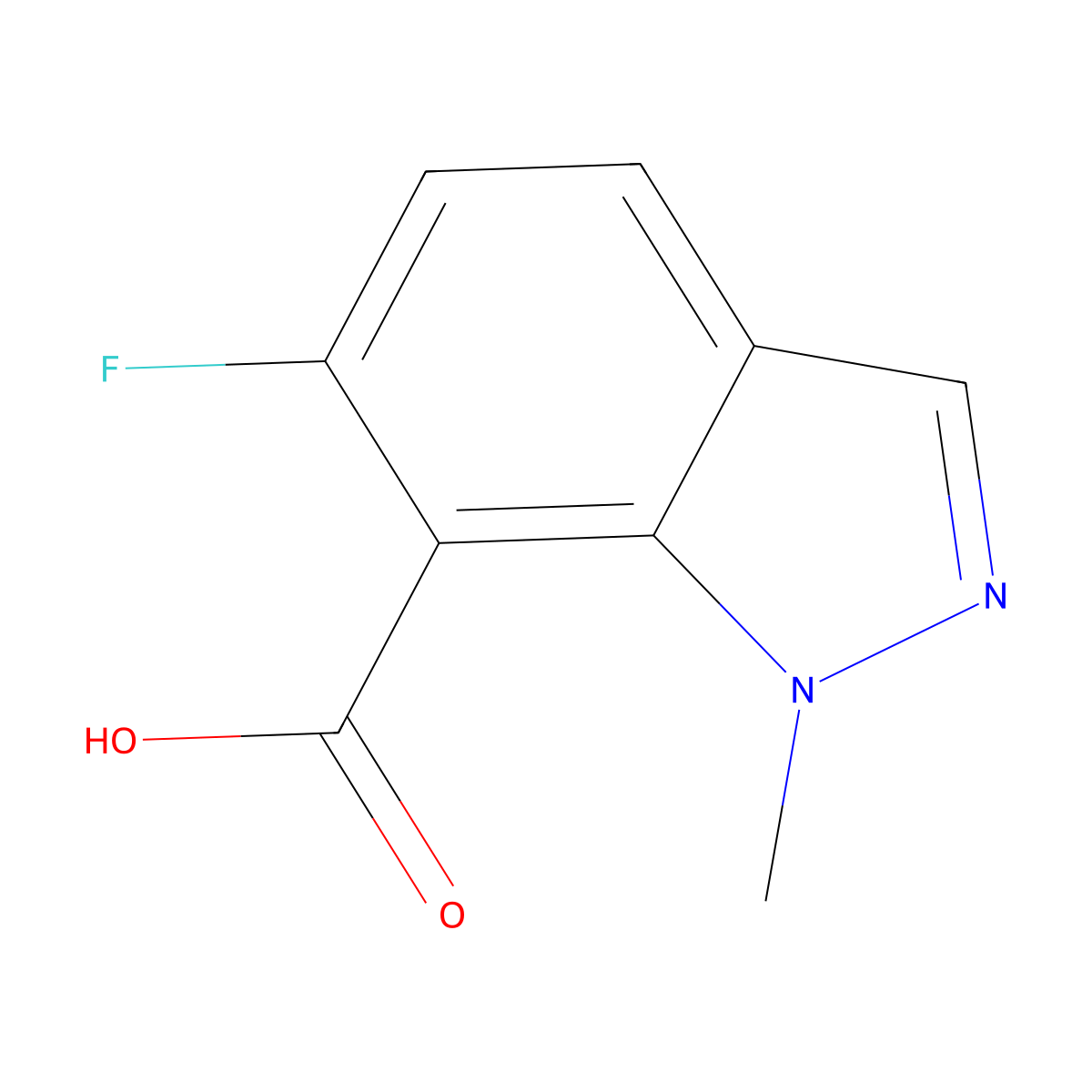 6-fluoro-1-methyl-1H-indazole-7-carboxylic acid molecular structure, CAS 1537363-52-2