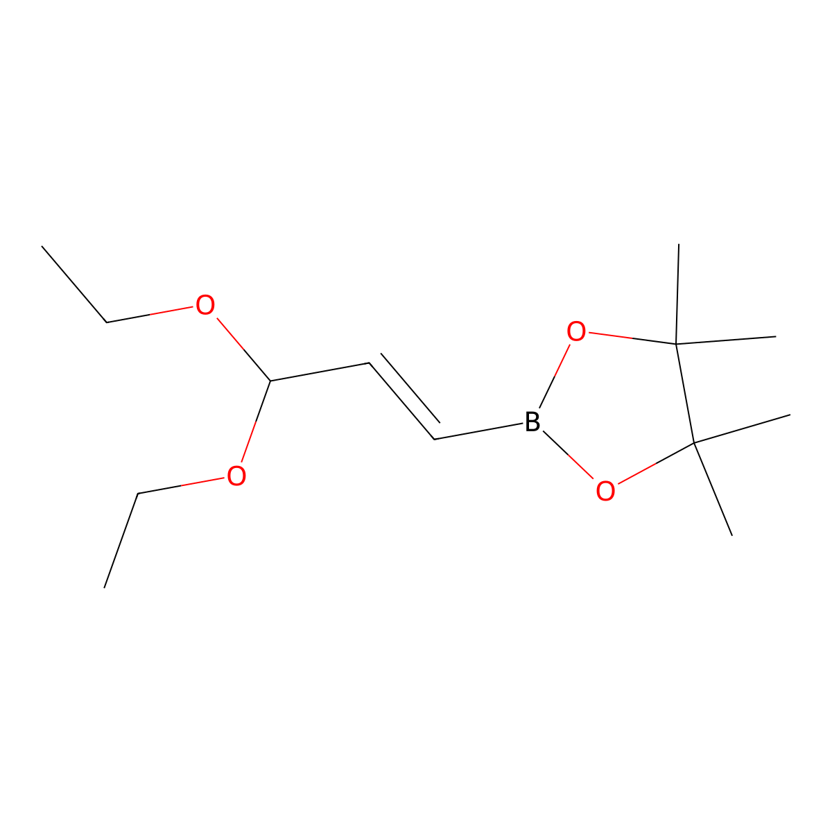 (E)-2-(3,3-Diethoxyprop-1-en-1-yl)-4,4,5,5-tetramethyl-1,3,2-dioxaborolane molecular structure, CAS 153737-25-8