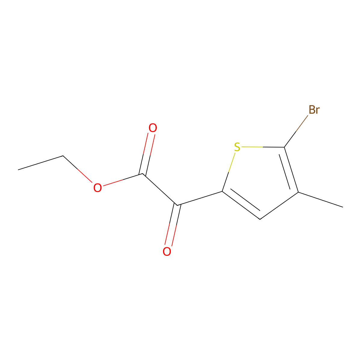 Ethyl 2-(5-bromo-4-methylthiophen-2-yl)-2-oxoacetate molecular structure, CAS 1537376-30-9