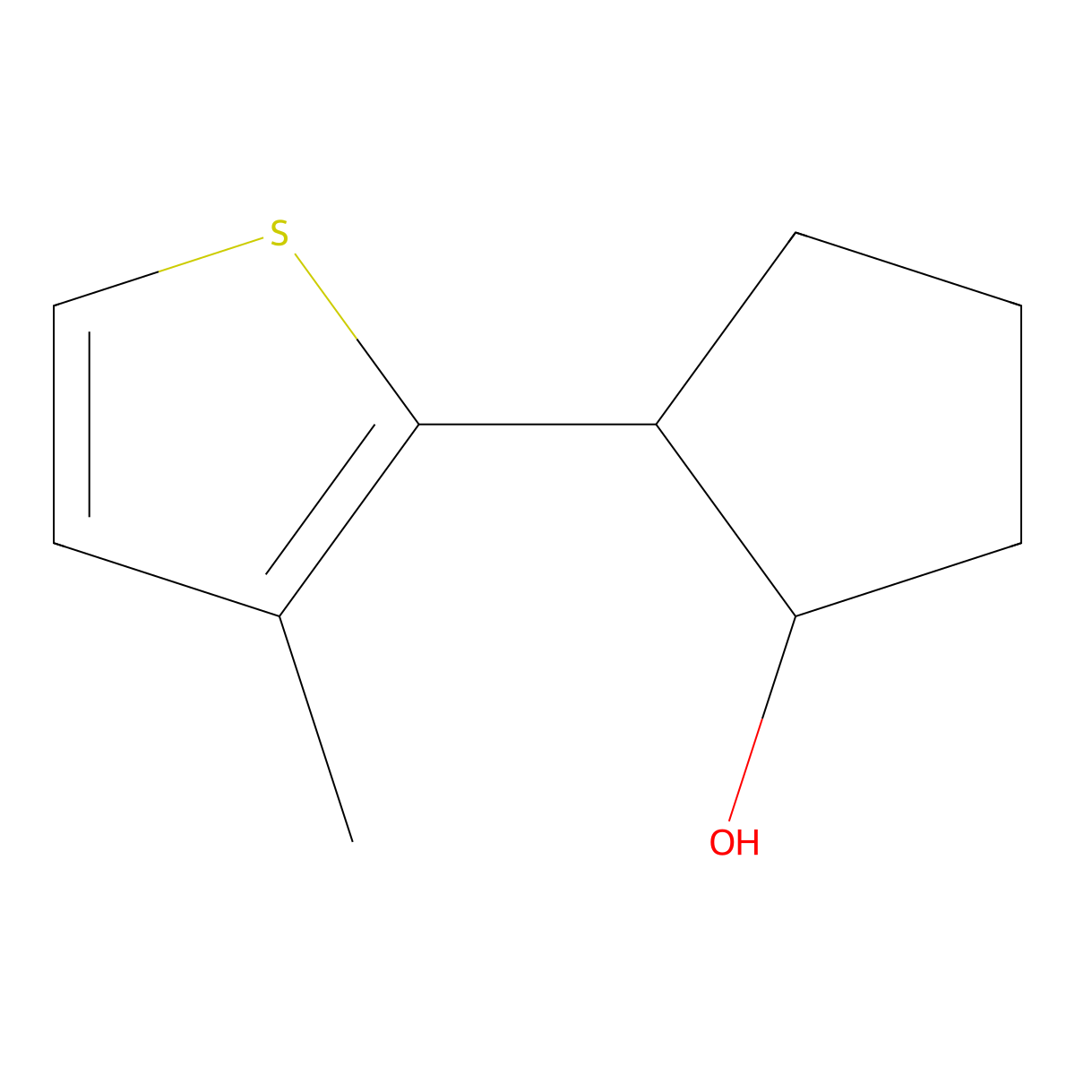 2-(3-Methylthiophen-2-yl)cyclopentan-1-ol molecular structure, CAS 1537379-36-4