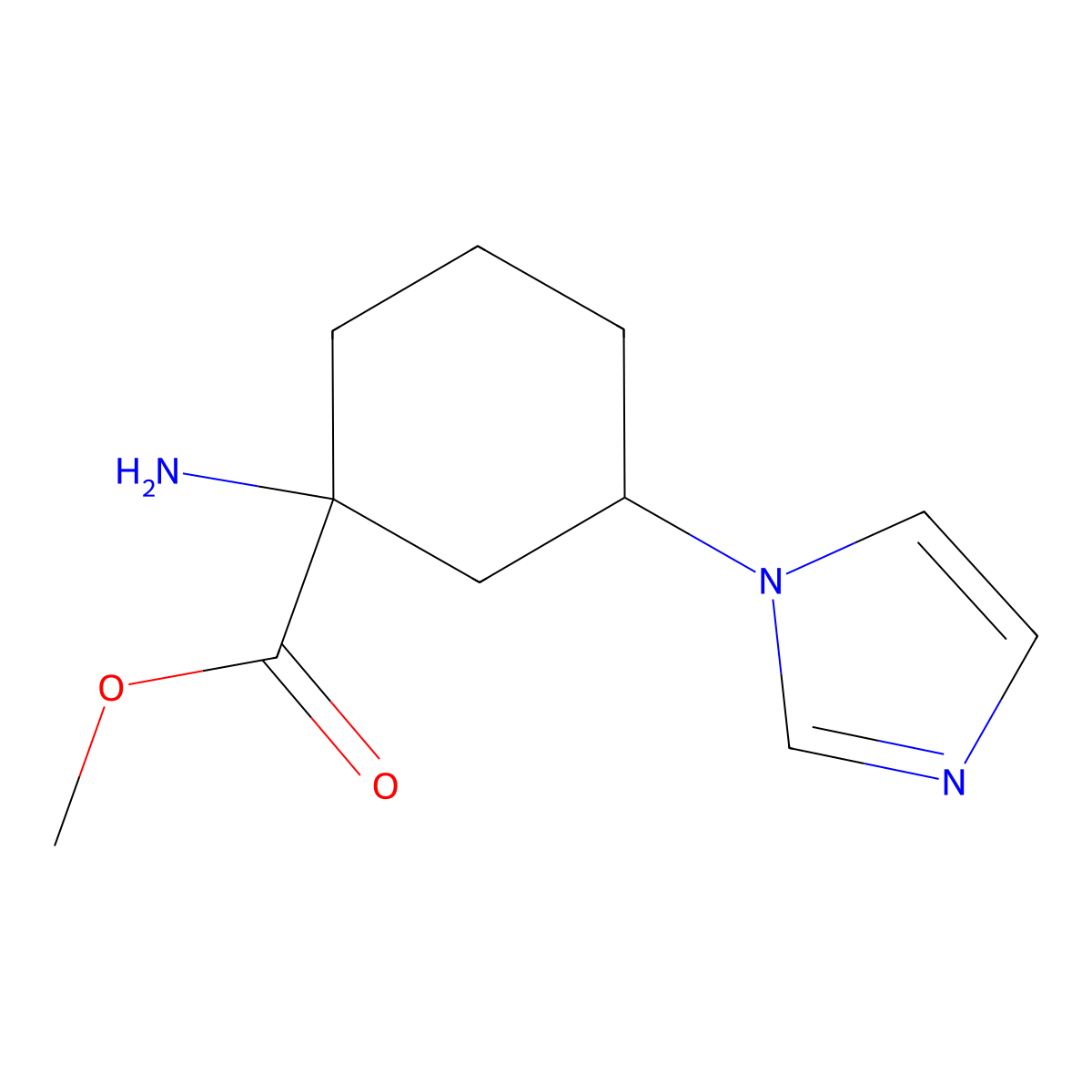 Methyl 1-amino-3-(1h-imidazol-1-yl)cyclohexane-1-carboxylate molecular structure, CAS 1537382-38-9