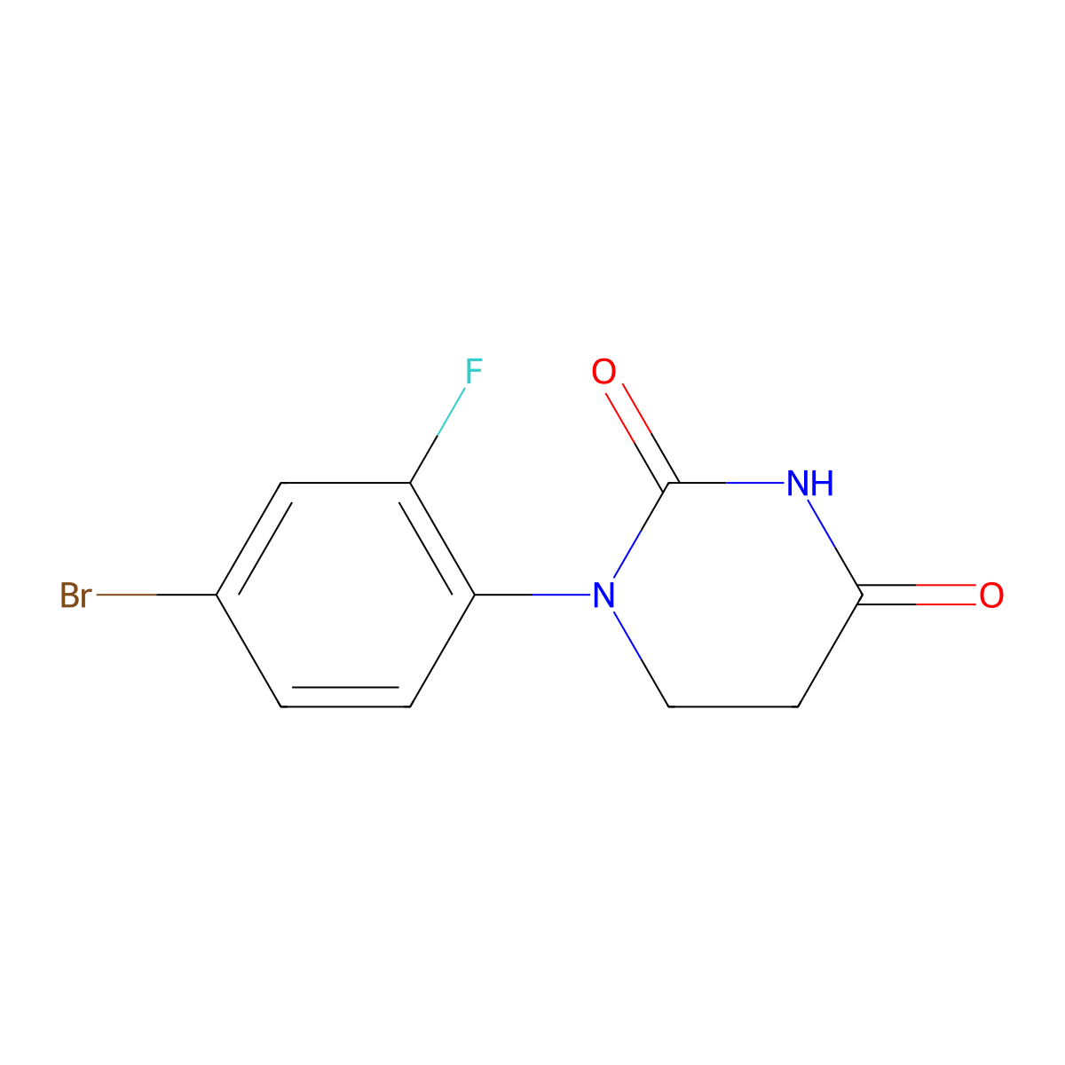 1-(4-Bromo-2-fluorophenyl)dihydropyrimidine-2,4(1H,3H)-dione molecular structure, CAS 1537382-63-0