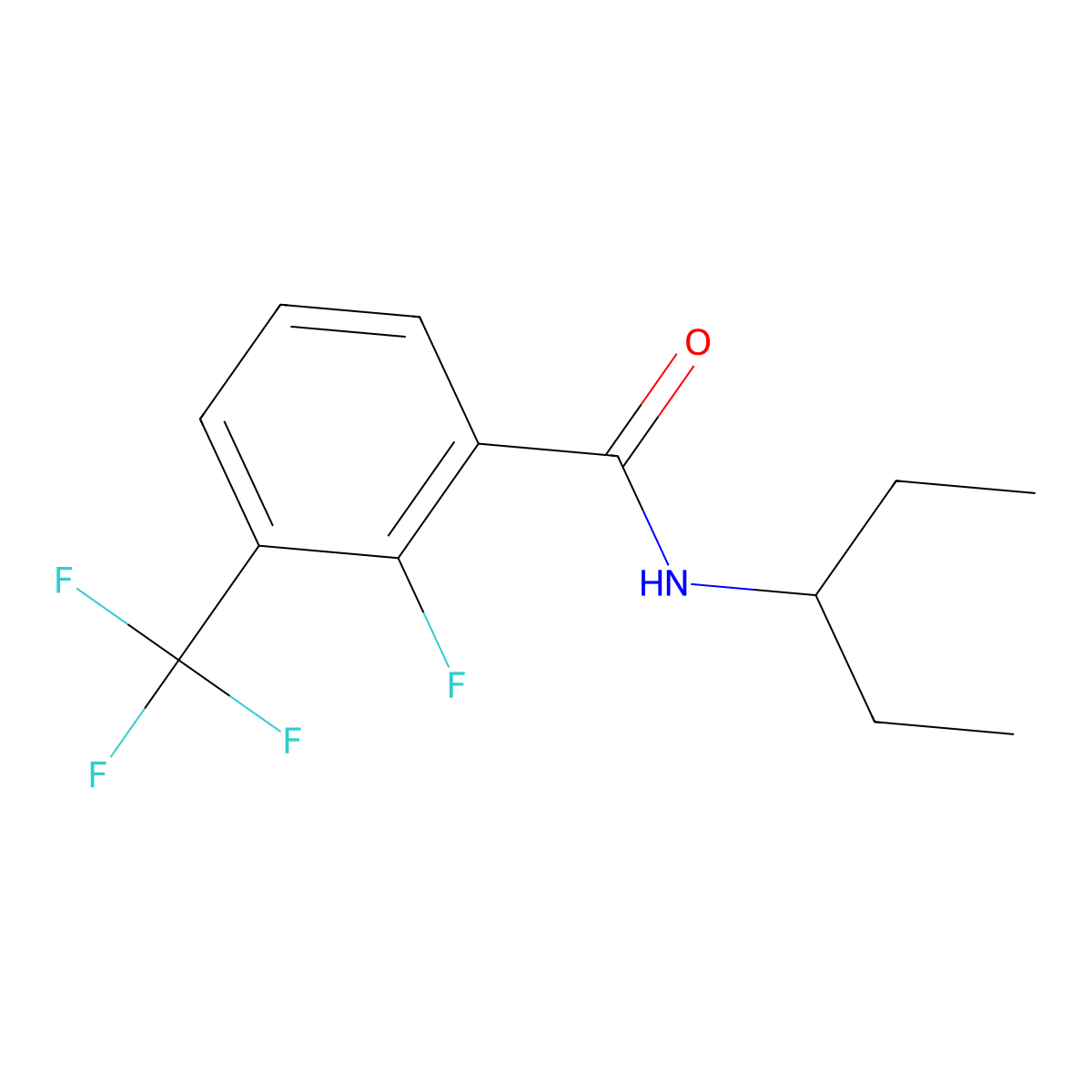 N-(1-Ethylpropyl)-2-fluoro-3-(trifluoromethyl)benzamide molecular structure, CAS 1537385-02-6