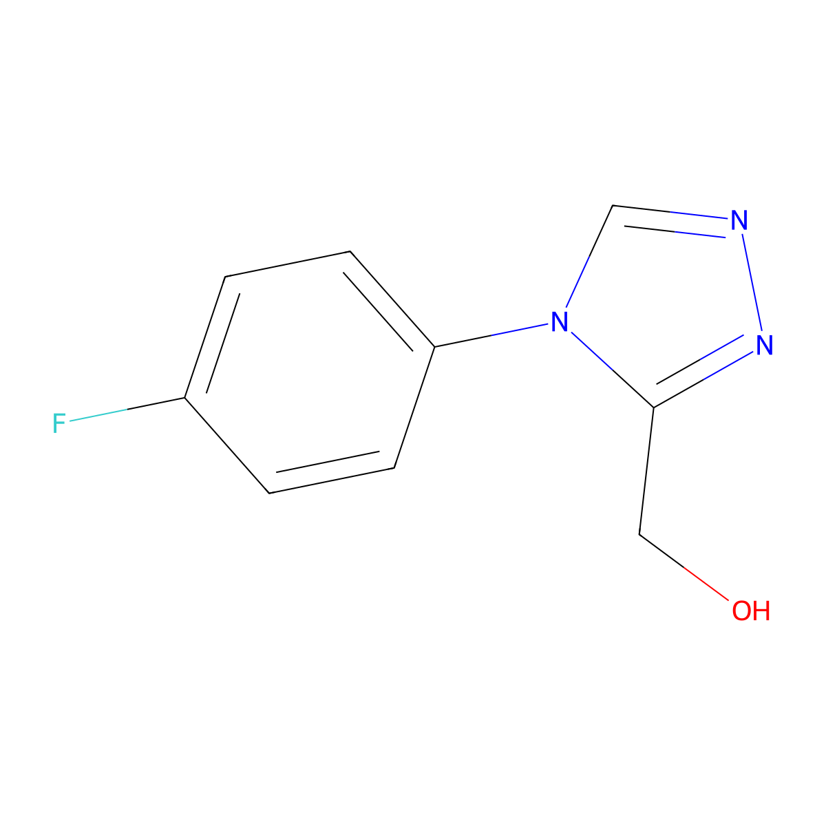 (4-(4-fluorophenyl)-4H-1,2,4-triazol-3-yl)methanol molecular structure, CAS 1537395-74-6