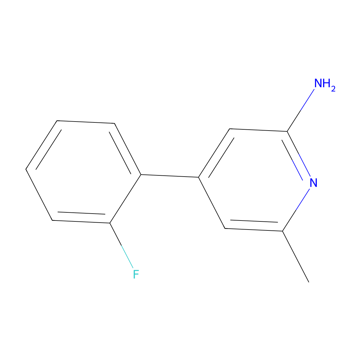 4-(2-Fluorophenyl)-6-methylpyridin-2-amine molecular structure, CAS 1537411-24-7