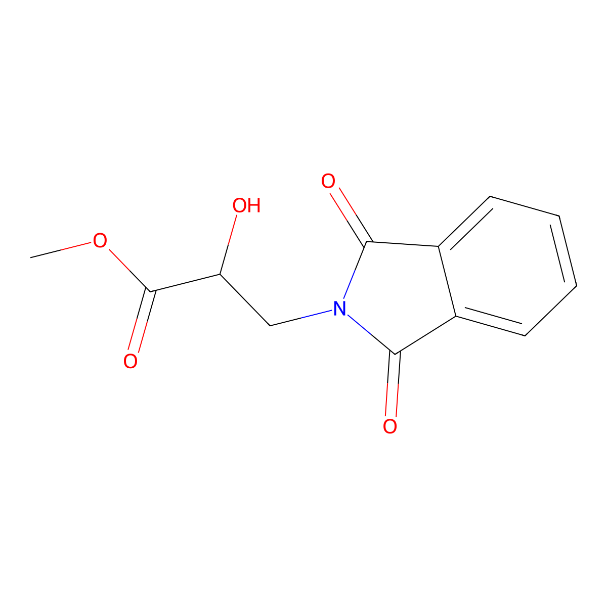 Methyl 3-(1,3-dioxoisoindolin-2-yl)-2-hydroxypropanoate molecular structure, CAS 153744-36-6