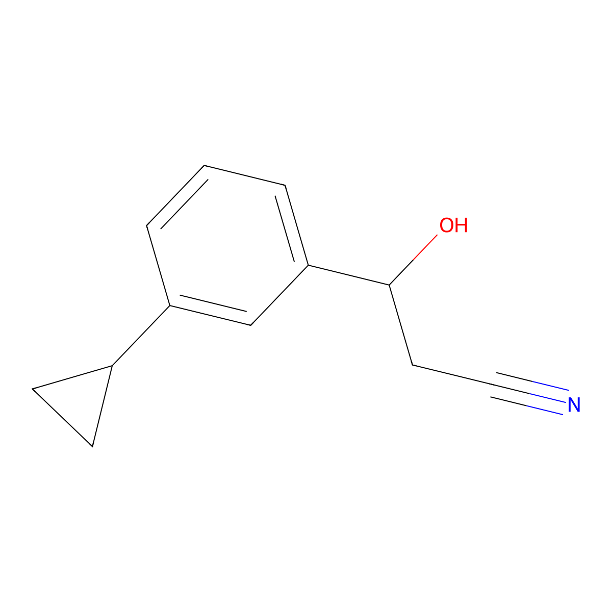 3-(3-Cyclopropylphenyl)-3-hydroxypropanenitrile molecular structure, CAS 1537449-58-3