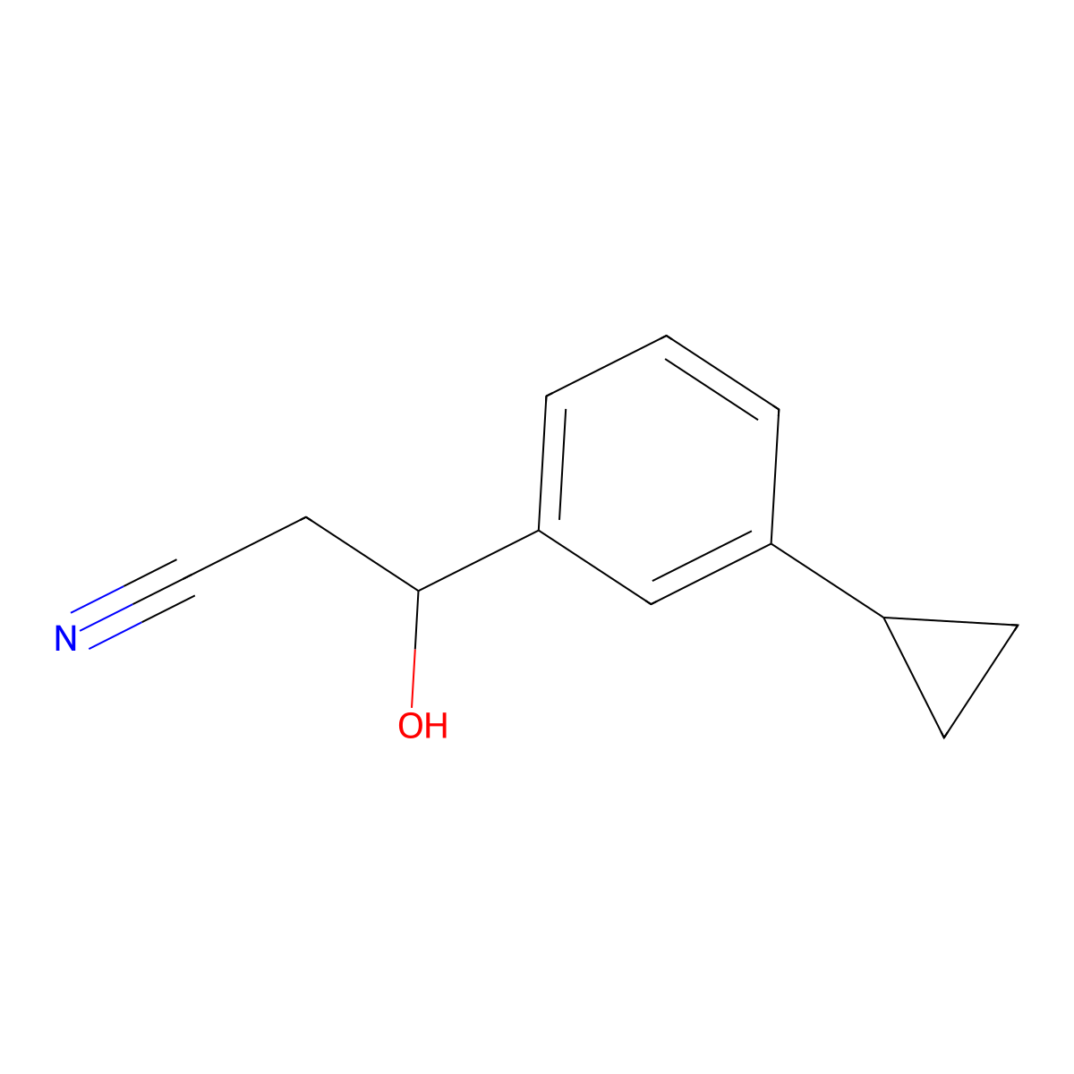 3-(3-Cyclopropylphenyl)-3-hydroxypropanenitrile molecular structure, CAS 1537449-58-3