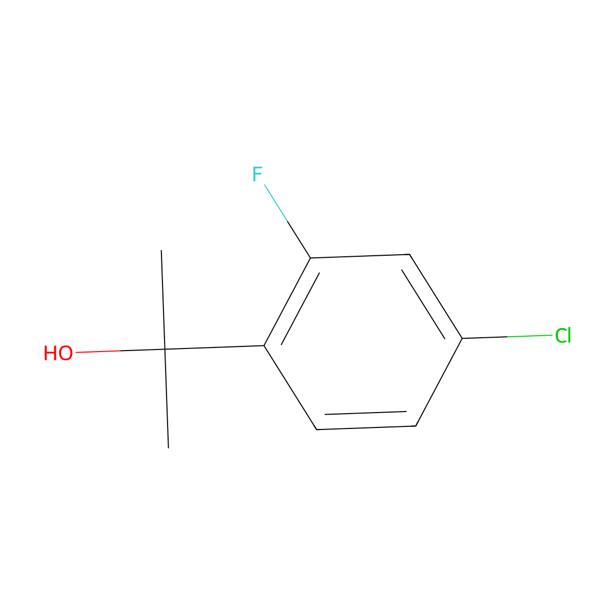 2-(4-Chloro-2-fluorophenyl)propan-2-ol molecular structure, CAS 1537457-36-5