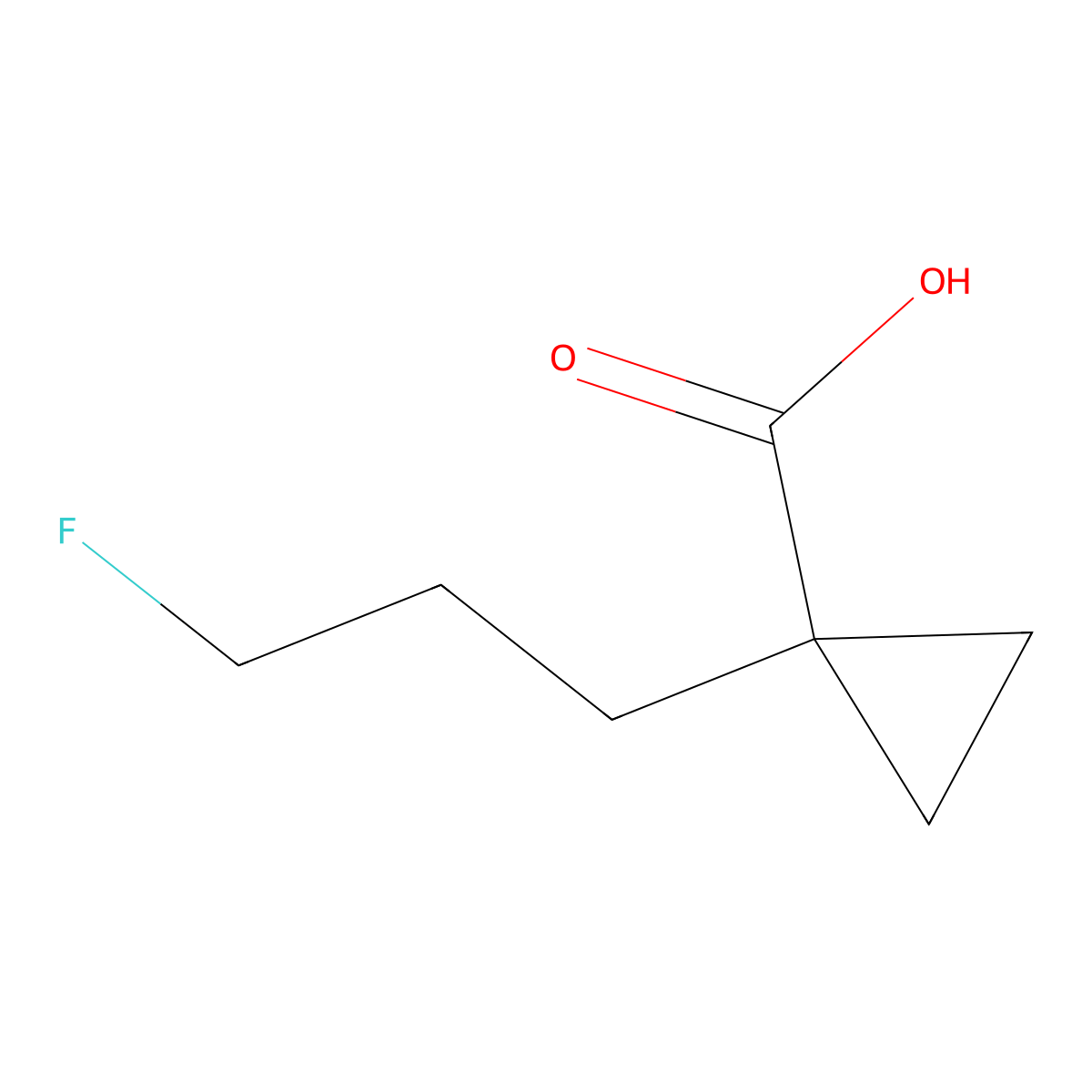 1-(3-Fluoropropyl)cyclopropane-1-carboxylic acid molecular structure, CAS 1537460-77-7