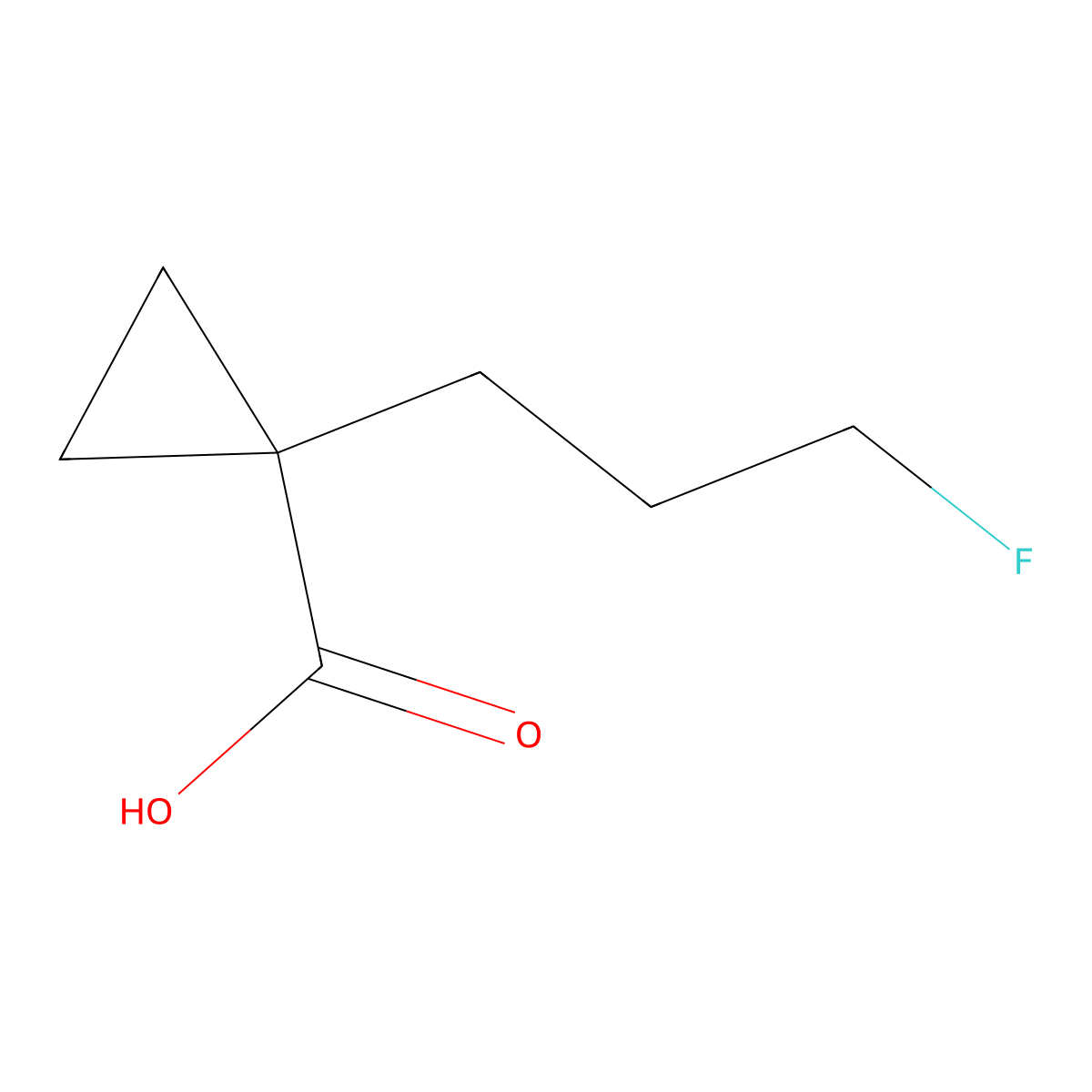 1-(3-Fluoropropyl)cyclopropane-1-carboxylic acid molecular structure, CAS 1537460-77-7