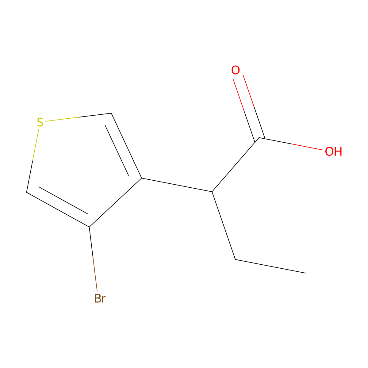 2-(4-Bromothiophen-3-yl)butanoic acid molecular structure, CAS 1537461-36-1